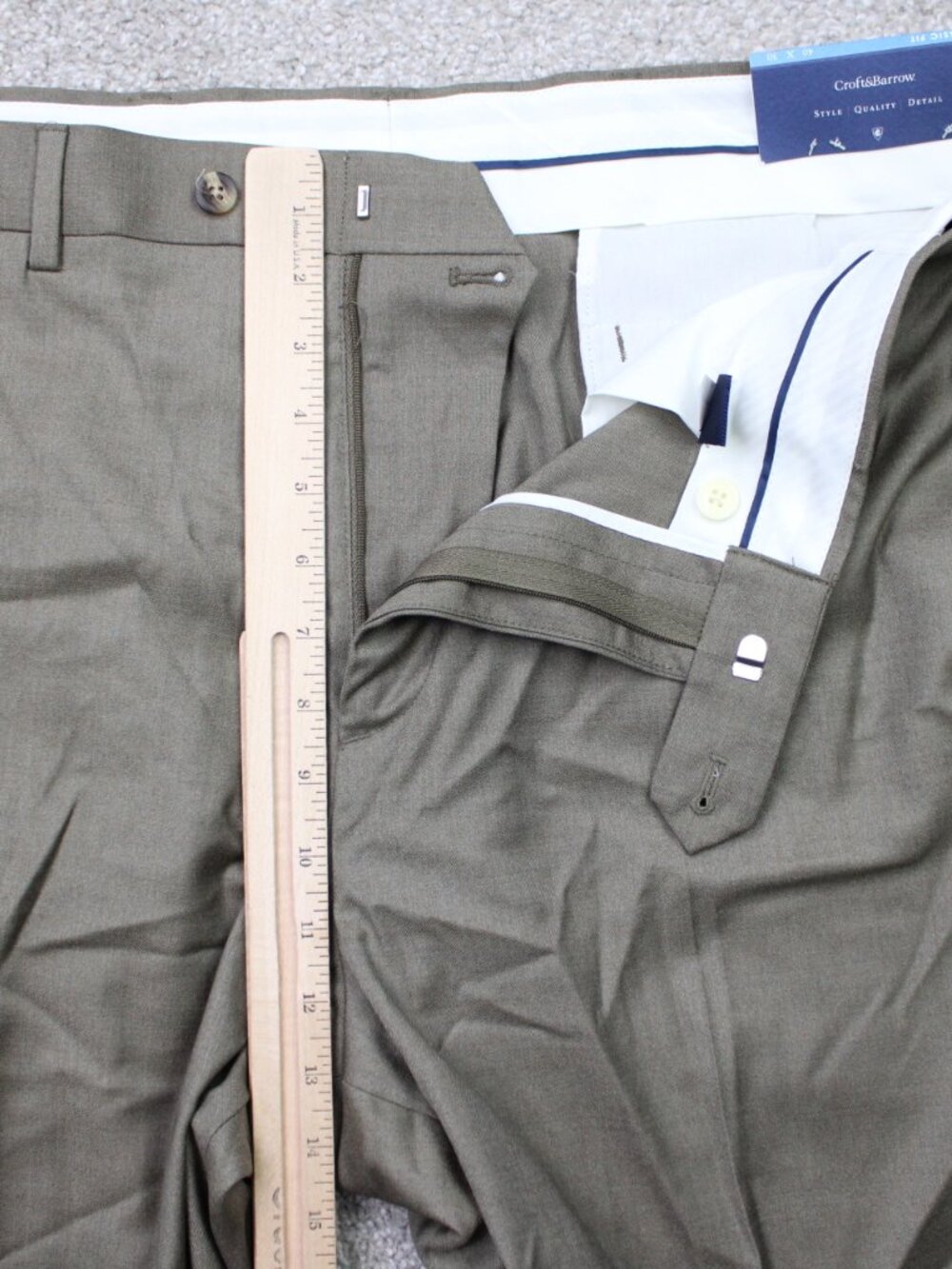 Croft & Barrow Pants NWT Mens 40x30 Brown True Comfort 4 Way Stretch Classic Fit - Picture 10 of 15